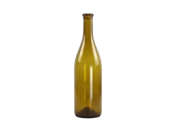 Amber Glass Burgundy Wine Bottles in Cork Finish — main view