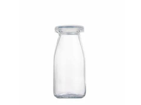 Round Glass Milk Bottles With Wooden Cork — view 2