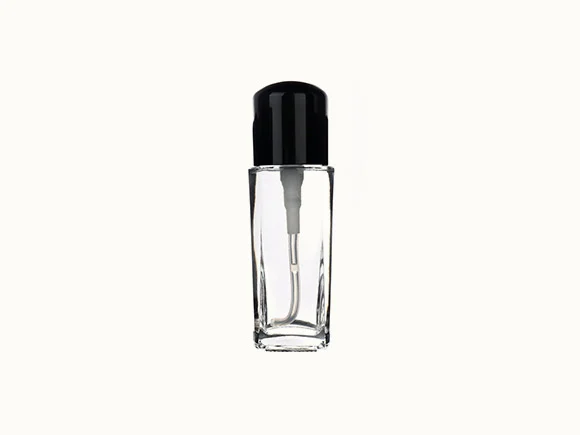 Clear Round Spray/Pump Glass Lotion Bottles — main view