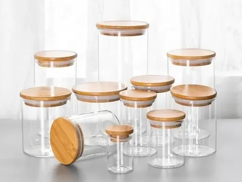 Customizable Glass Spice Jars with Bamboo Lids 2, 3