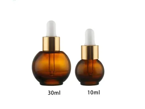 () Ball Shape Glass Bottles With Droppers Body Facial — view 2