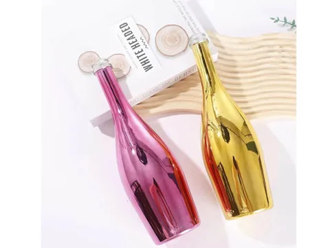 Gold Wine Electroplated Champagne Glass Bottle — view 2