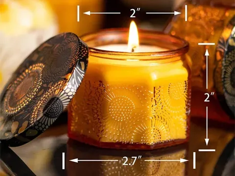 () Embossed Glass Candle Jar With Lids — view 4