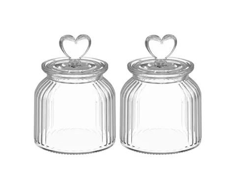 () () () Glass Candy Jar With Lid Storage — view 2