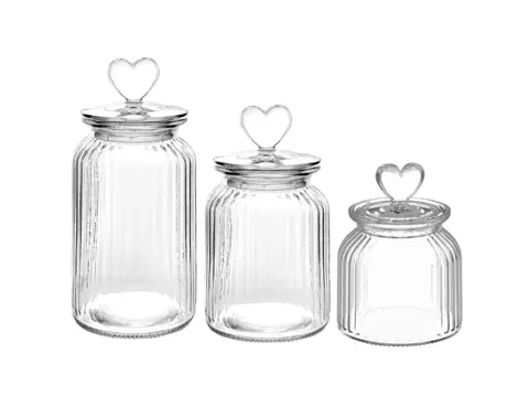 () () () Glass Candy Jar With Lid Storage