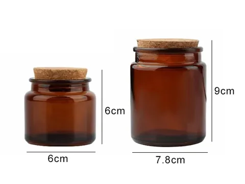 Clear/Green/Amber Glass Candle Jars with Cork Lid whosale — view 4
