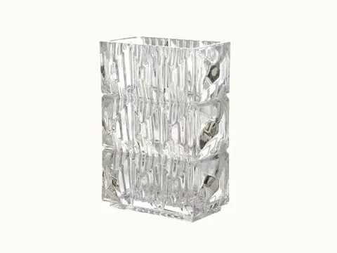 Heavy Square Transparent Glass Vase