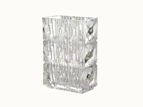 Heavy Square Transparent Glass Vase — main view