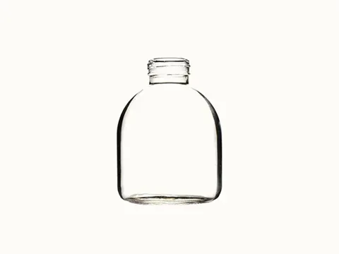 Clear Round Glass Milk Tea Beverage Juice Bottle with — view 2