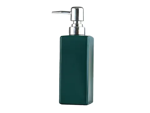 Green Square Glass Soap Bottle