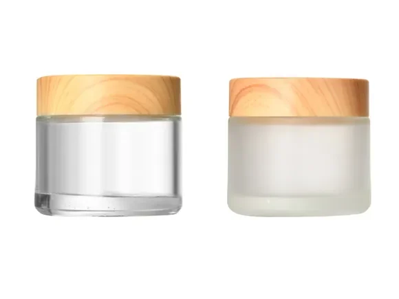 Cream Jars with Bamboo Style Lids — main view
