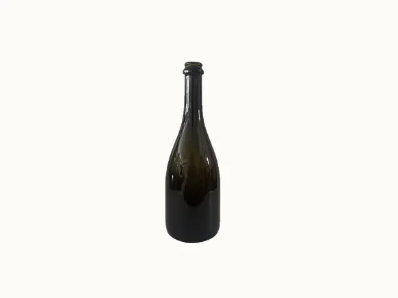 Small Dark Green Glass Champagne Bottle — main view