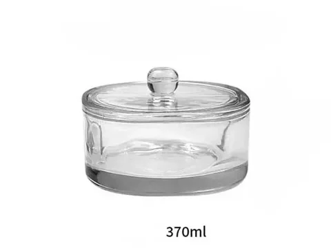 () Frosted Colored Glass Candle Jars With Lid — view 2