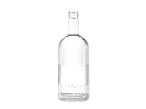 () Flint Glass Liquor Bottles Screw Neck