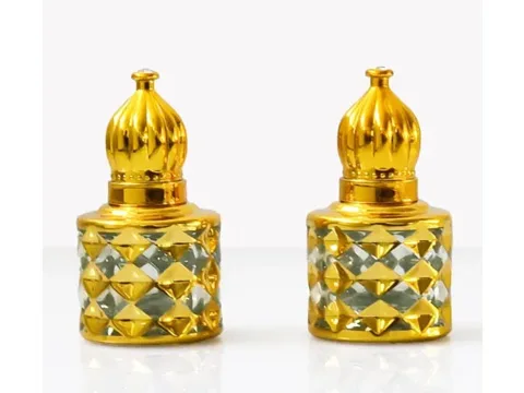 Golden Electroplated Oud Glass Essential Oil Bottle — view 4