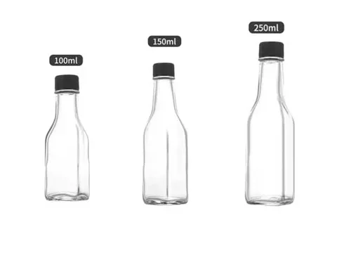 () () () Square Hot Sauce Bottles