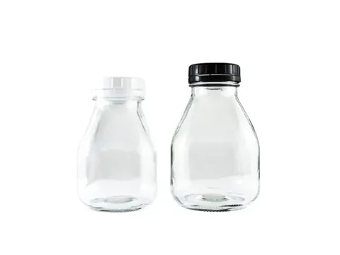 Cute Round Glass Juice Bottles — view 1
