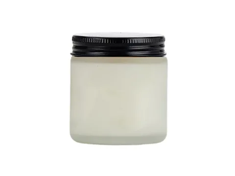 Frosted White Glass Candle Jar with Crew Lids