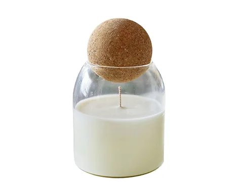 Glass Containers Candle Jar with Cork Ball Lid — view 2