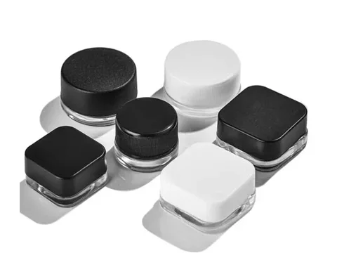 Round Square Glass Concentrate Jars With CR Lids Weed