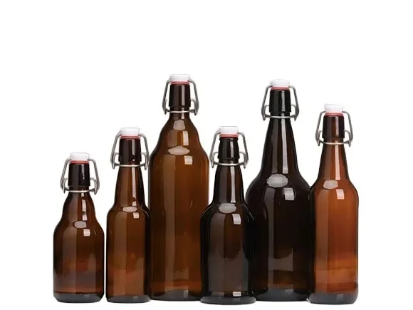 Brown Glass Swing Top Bottles — main view