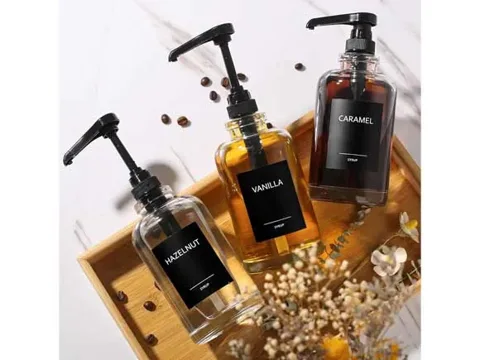 () Glass Coffee Syrup Bottles — view 2