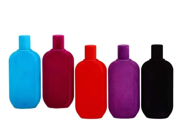 Velvet Flocked Finish Perfume Bottles With Lids — main view
