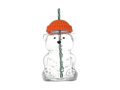 () Bear Shaped Glass Beverage Bottles