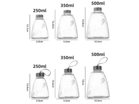 Clear Glass Juice Beverage Bottles — view 2