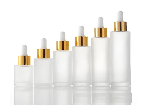 Cylinder Frosted Glass Dropper Bottles