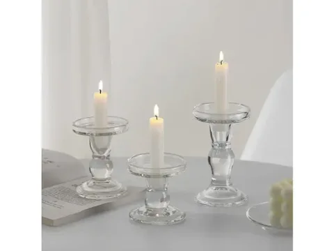 Roman Column Candlestick Glass Candle Holders — view 2