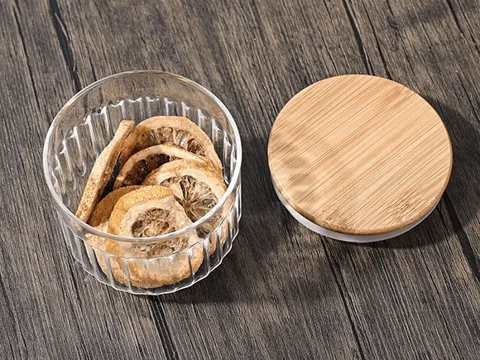 Kitchen Organizer Glass Food Jar with Bamboo Lids — view 3