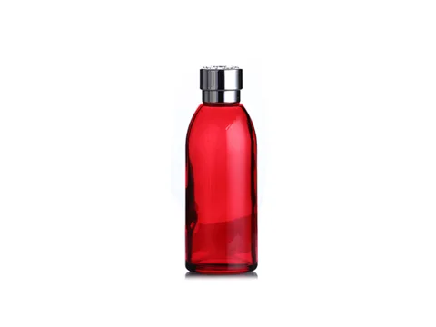 Red cosmetic bottle lotion bottle skincare — view 2