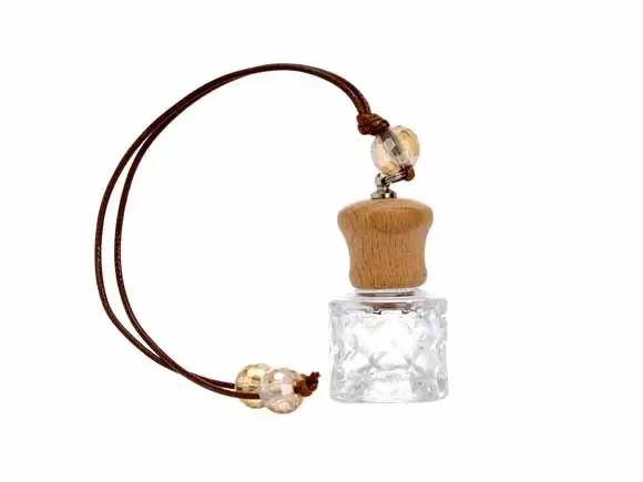 Cylindrical Glass Car Perfume Diffuser Bottle with Lid — main view