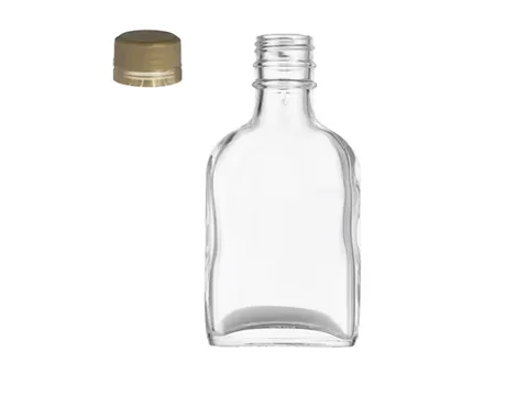 Clear Glass Liquor Bottles Oblong Straight — view 3