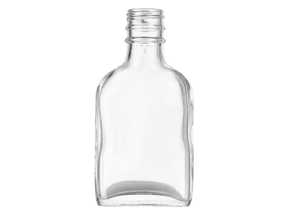 Clear Glass Liquor Bottles Oblong Straight — main view