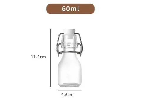 () () () Small Round Glass Swing Top Bottles — view 2