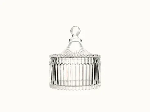 Clear/Black Glass Candy Jar