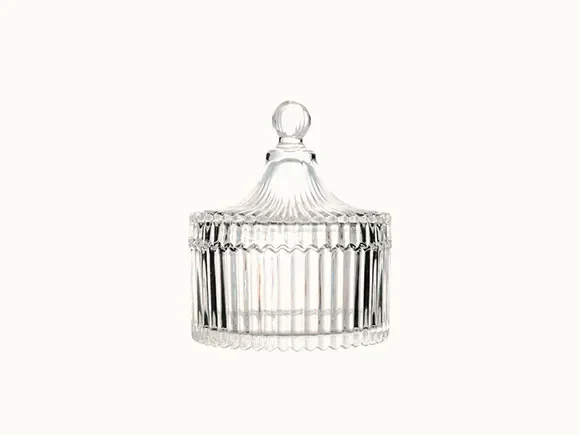 Clear/Black Glass Candy Jar — main view