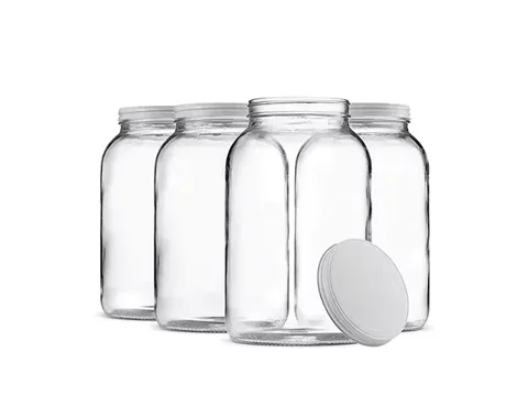 Gallon Round Glass Pickle Jar Wide Mouth with Metal — view 2