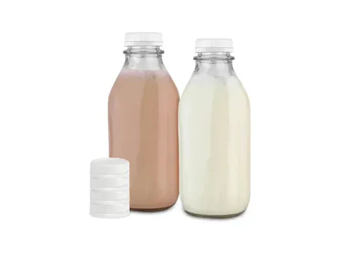Square Quart Glass Milk Jars with Plastic Lid