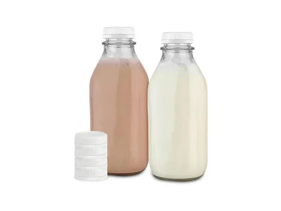 Square Quart Glass Milk Jars with Plastic Lid — main view