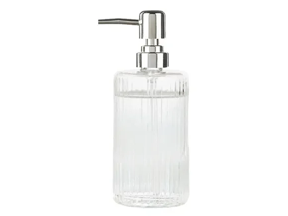 Clear Glass Strip Bottle Soap Dispenser — main view