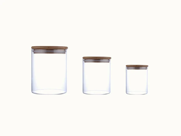 Clear Glass Coffee jars — main view