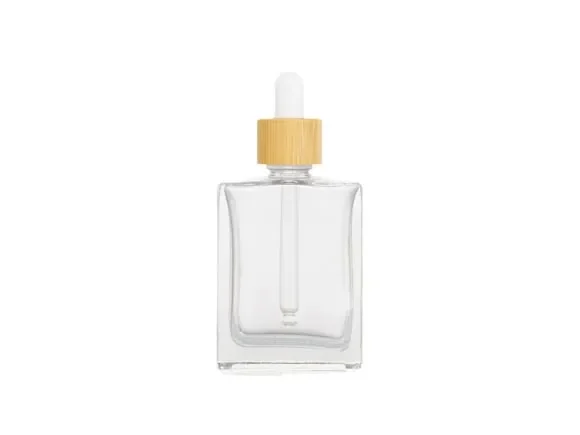 () Rectangular Clear Glass Dropper Bottles Essential Oil — main view