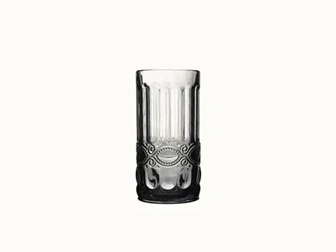 Pink/Yellow/Green Glass Carved Cup — view 1