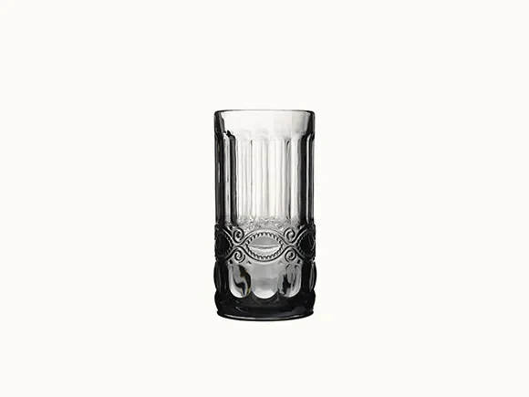Pink/Yellow/Green Glass Carved Cup — main view