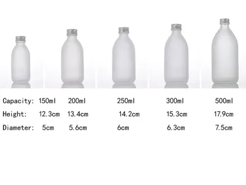 Frosted Glass Juice Soda Bottles with Lids — view 3