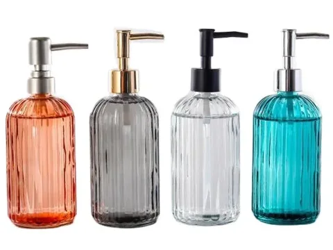 Glass Soap Squeeze Hand Sanitizer Dispenser Bottles in