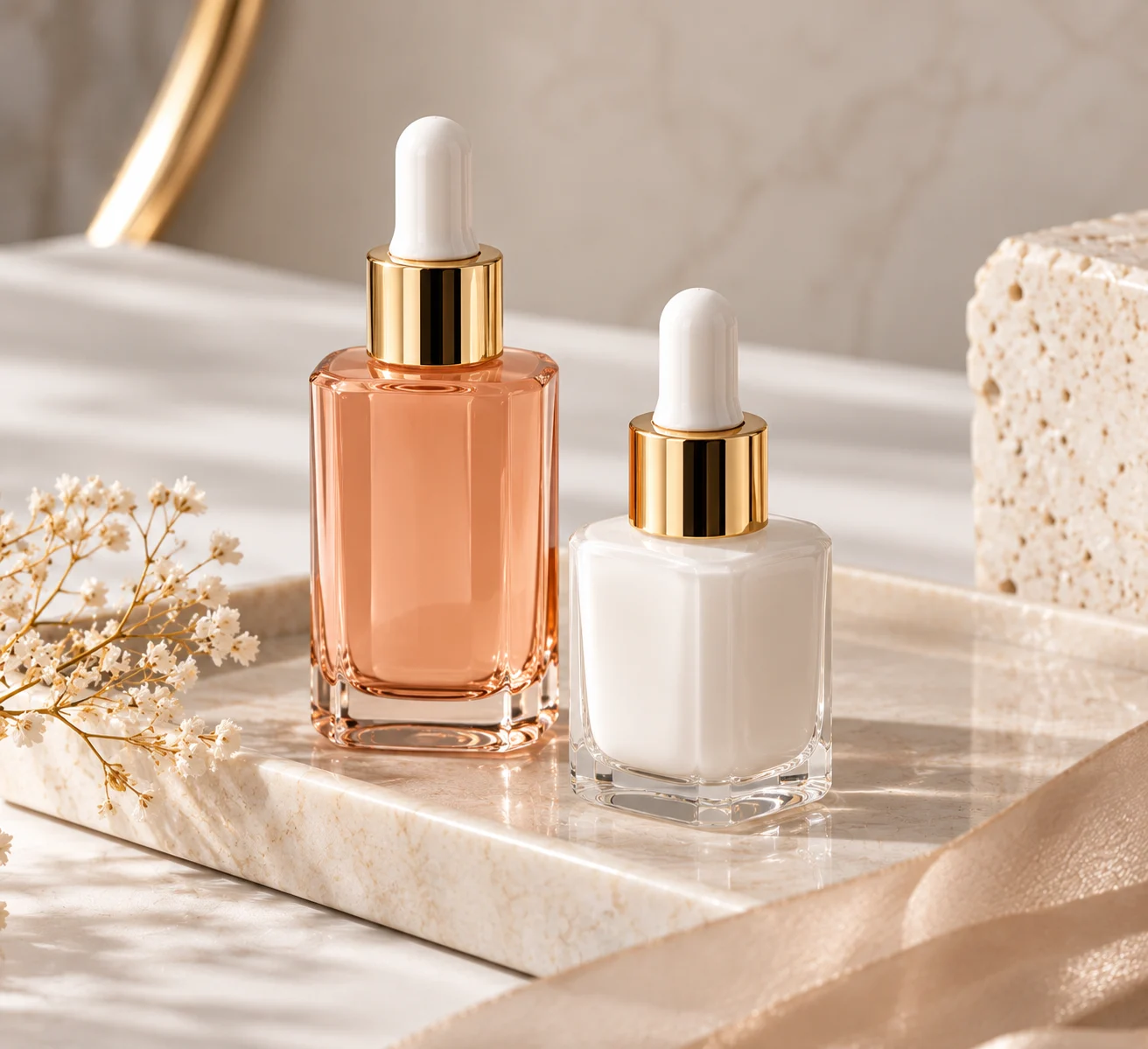 Glass Dropper Bottles — studio composition AS0006